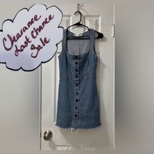 Reformation Women’s Size 0 Lars Dress Light Blue Denim Sleeveless Full Button Up